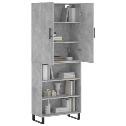 Credenza Grigio Cemento 69,5x34x180 cm in Legno Multistrato - homemem39