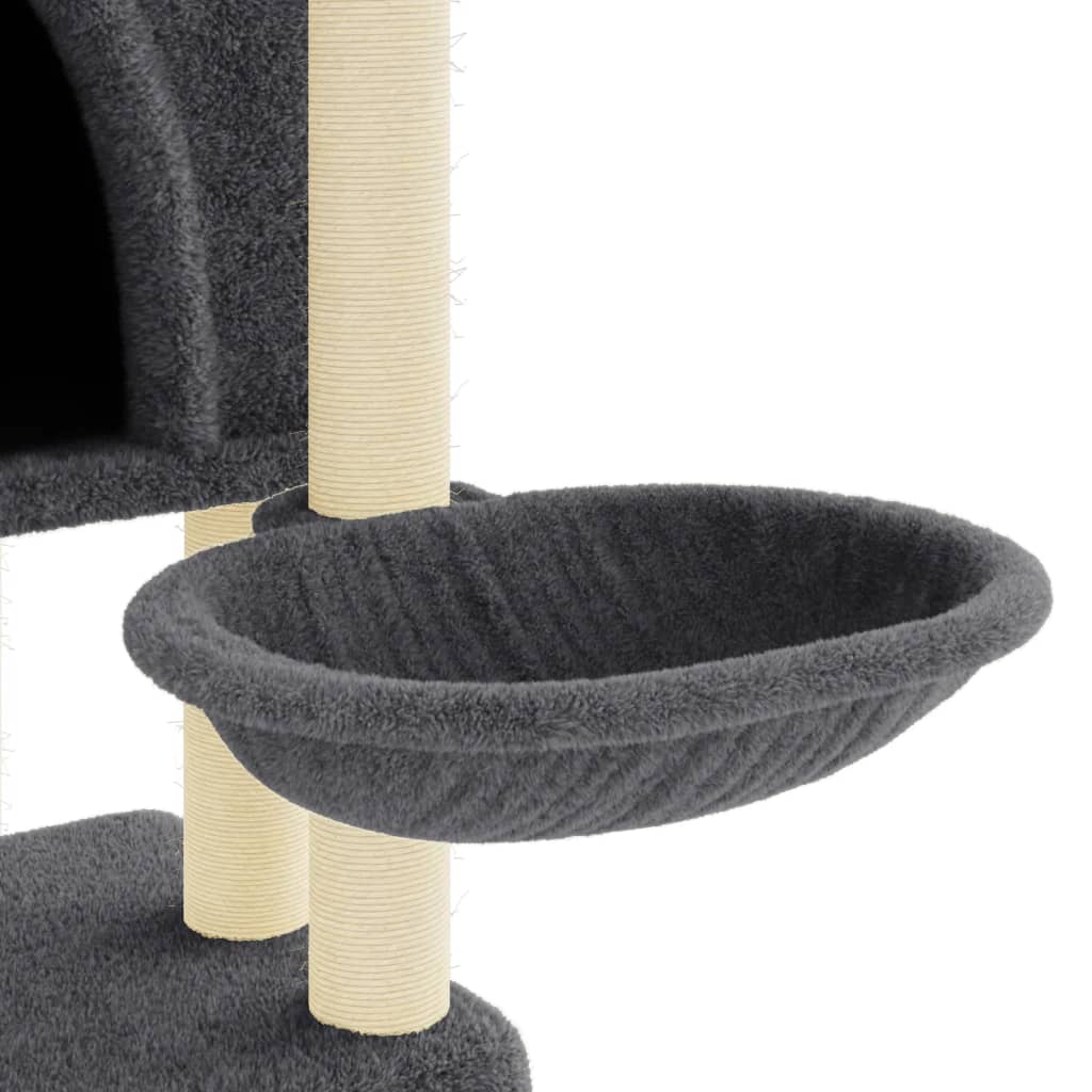 Albero per Gatti con Tiragraffi in Sisal Grigio Scuro 180 cm - homemem39