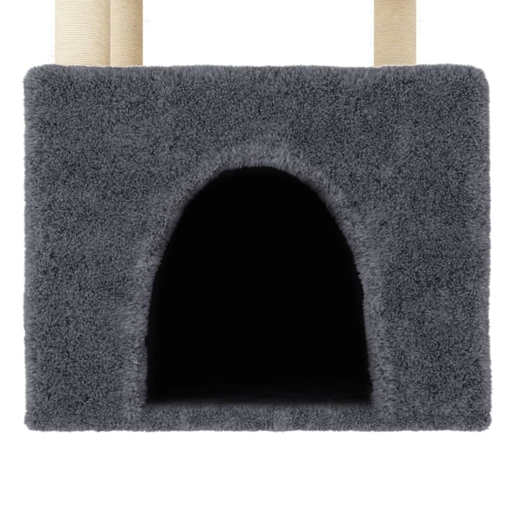 Albero per Gatti con Tiragraffi in Sisal Grigio Scuro 109,5 cm - homemem39