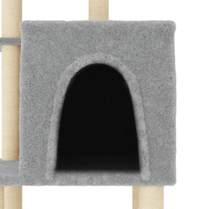 Albero per Gatti con Tiragraffi in Sisal Grigio Chiaro 97 cm - homemem39