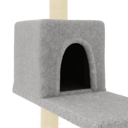 Albero per Gatti con Tiragraffi in Sisal Grigio Chiaro 95 cm - homemem39