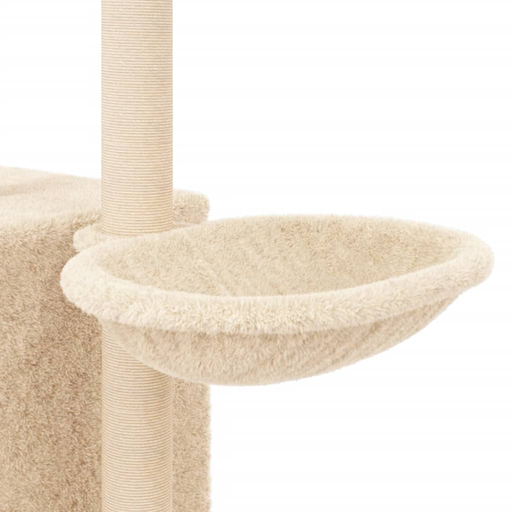 Albero per Gatti con Tiragraffi in Sisal Crema 145 cm - homemem39