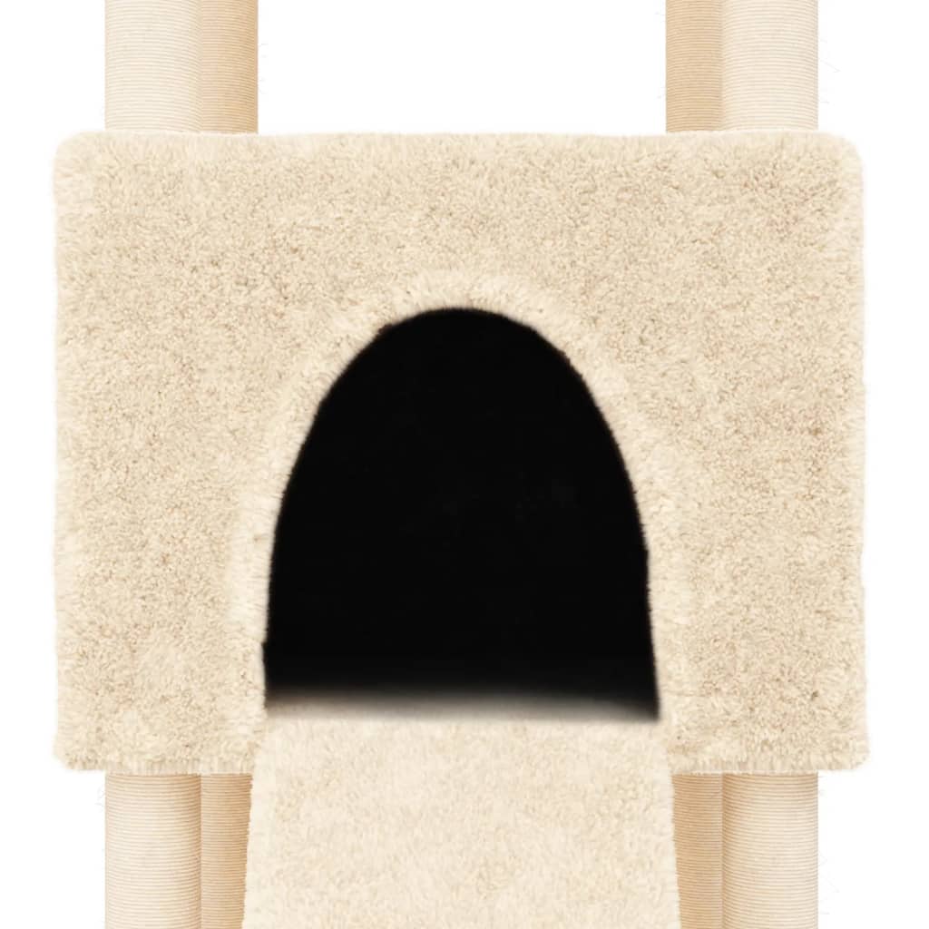 Albero per Gatti con Tiragraffi in Sisal Crema 153 cm - homemem39
