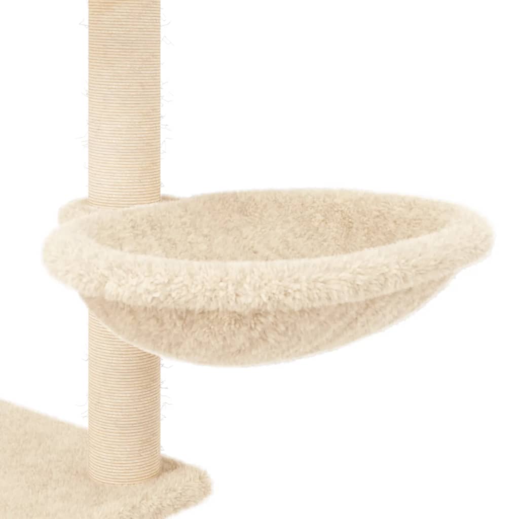 Albero per Gatti con Tiragraffi in Sisal Crema 153 cm - homemem39