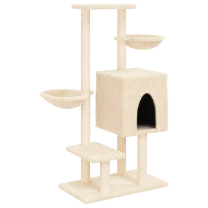 Albero per Gatti con Tiragraffi in Sisal Crema 117 cm - homemem39