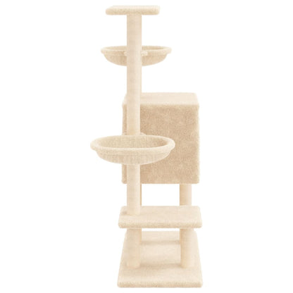 Albero per Gatti con Tiragraffi in Sisal Crema 117 cm - homemem39