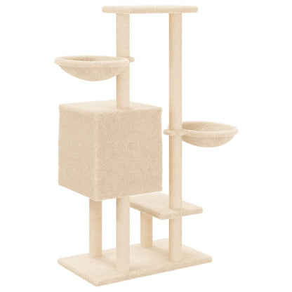 Albero per Gatti con Tiragraffi in Sisal Crema 117 cm - homemem39