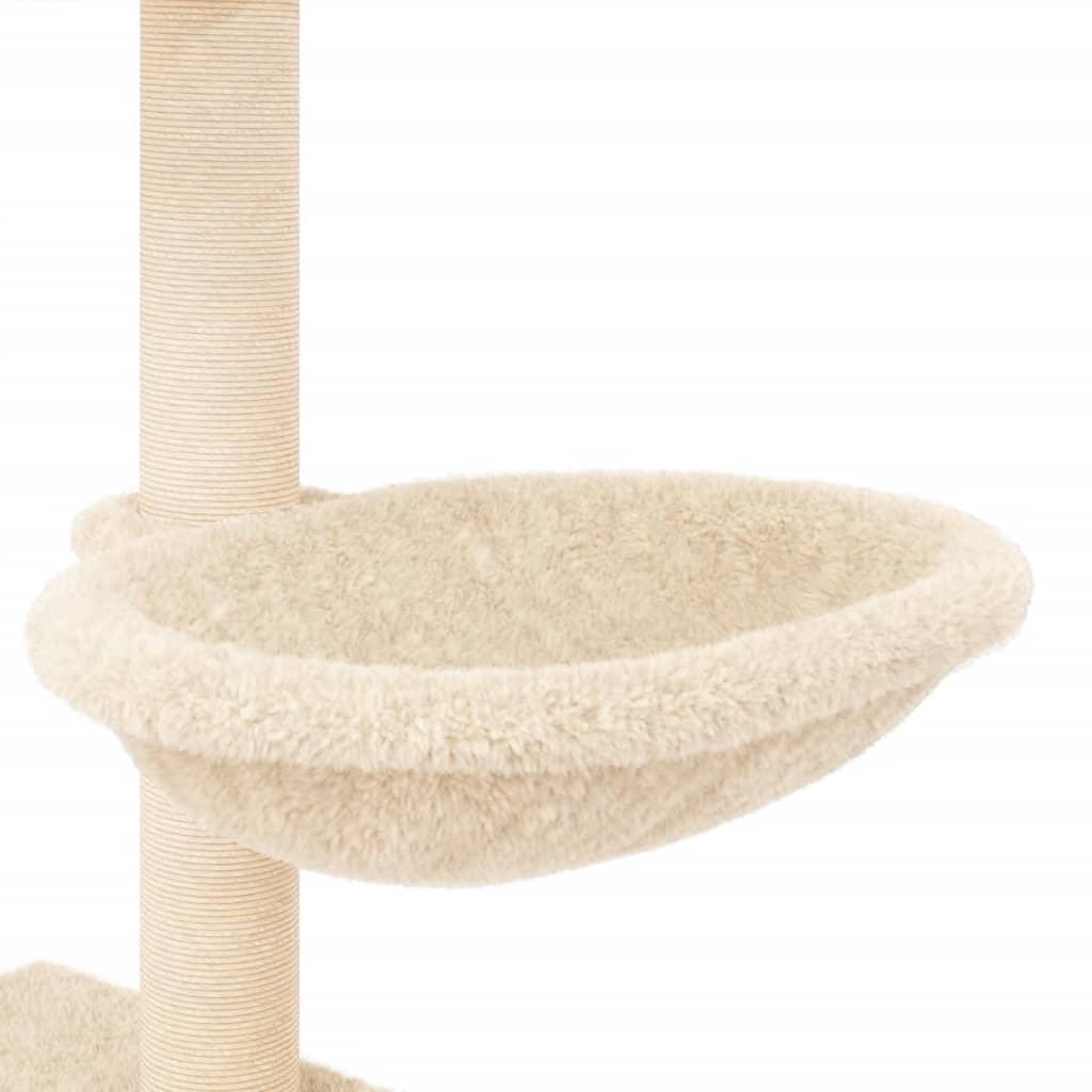 Albero per Gatti con Tiragraffi in Sisal Crema 117 cm - homemem39