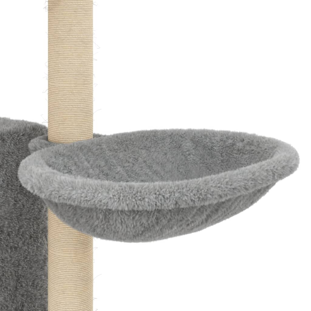 Albero per Gatti con Tiragraffi in Sisal Grigio Chiaro 131 cm - homemem39