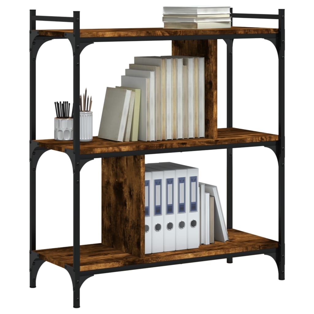 Libreria Rovere Fumo 3 Ripiani 76x32x88 cm Legno Multistrato | homemem39