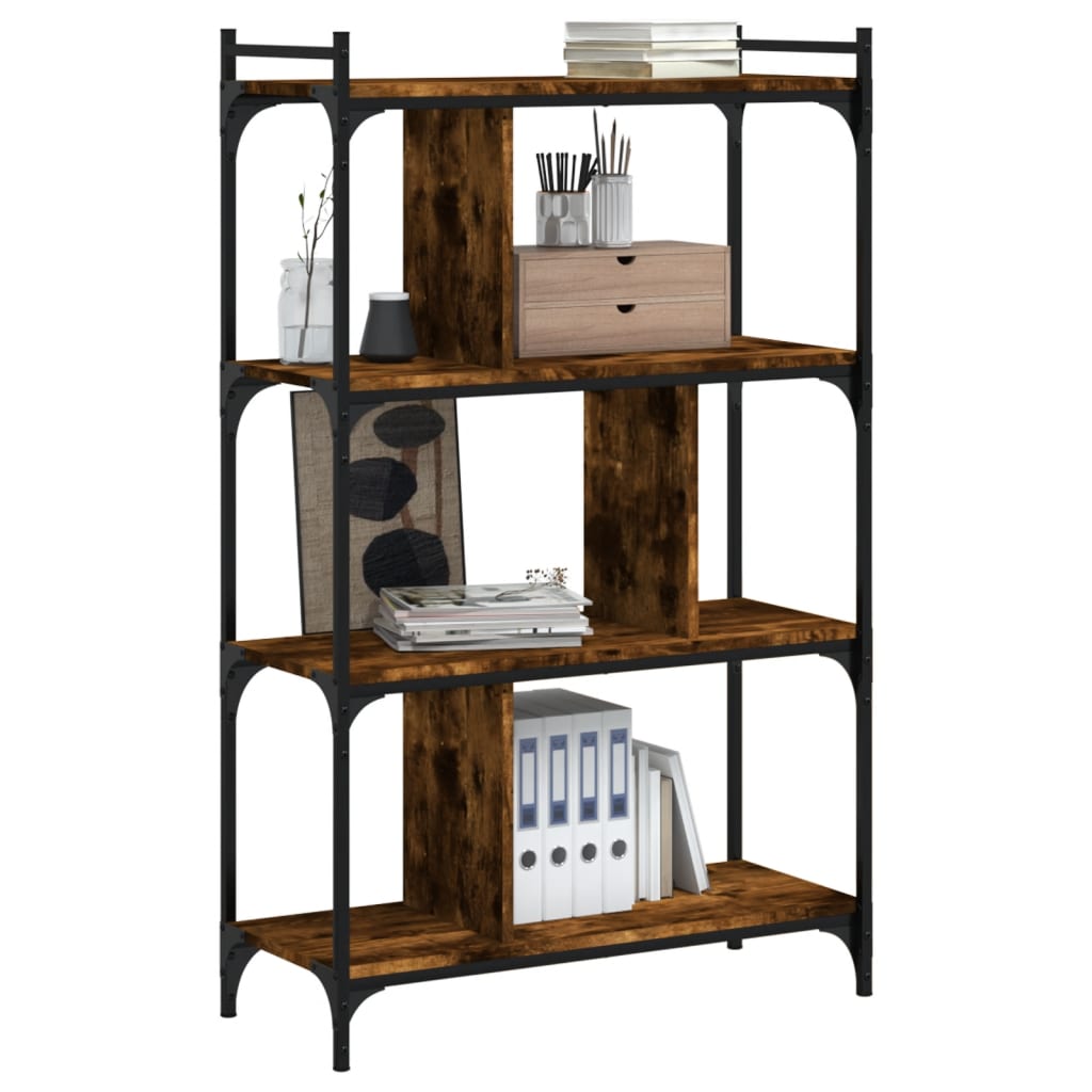 Libreria Rovere Fumo 4 Ripiani 76x32x123 cm Legno Multistrato | homemem39
