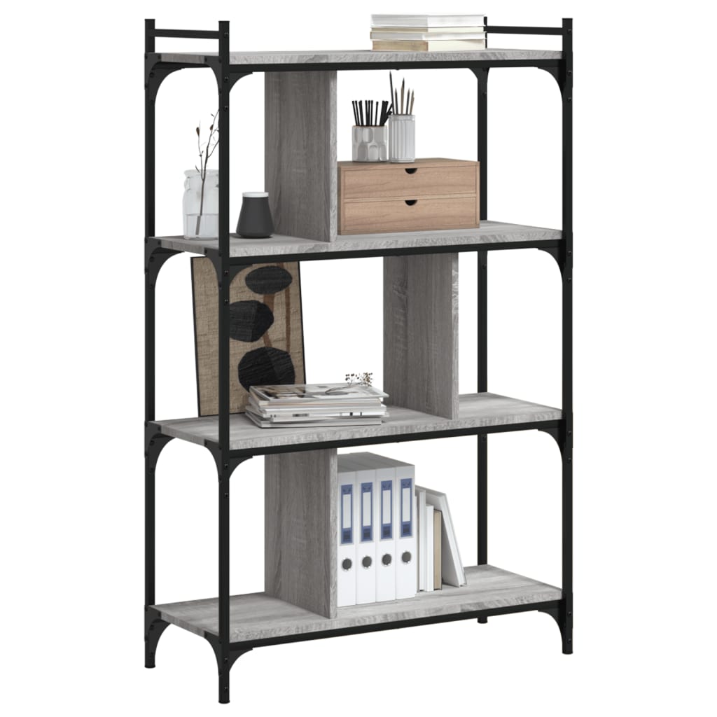 Libreria Grigio Sonoma 4 Ripiani 76x32x123 cm Legno Multistrato | homemem39