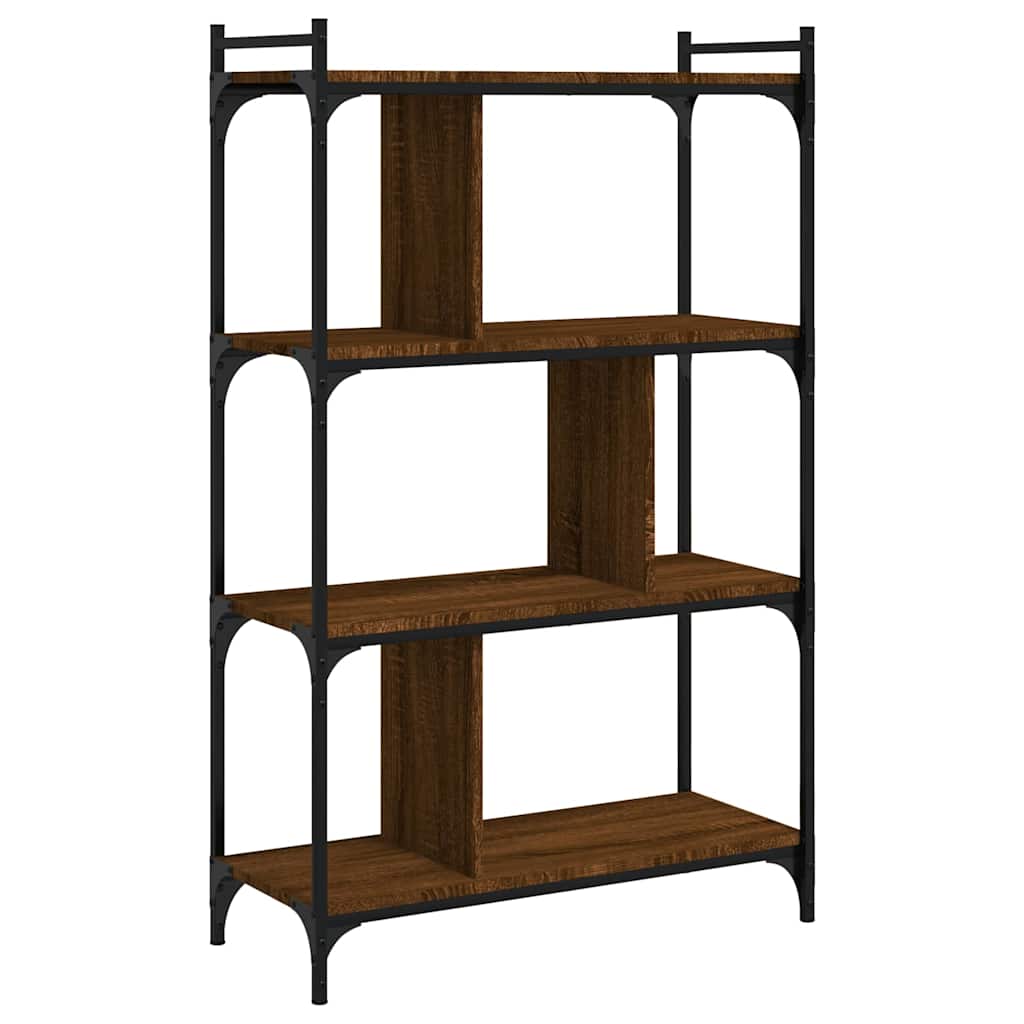 Libreria Rovere Marrone 4 Ripiani 76x32x123cm Legno Multistrato | homemem39