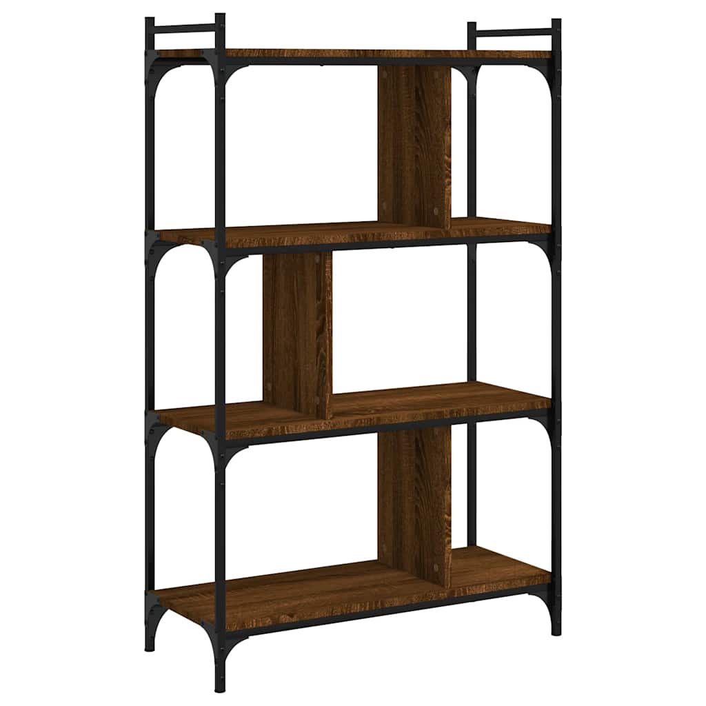 Libreria Rovere Marrone 4 Ripiani 76x32x123cm Legno Multistrato | homemem39