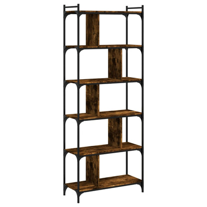Libreria Rovere Fumo 6 Ripiani 76x32x192 cm Legno Multistrato | homemem39