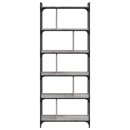 Libreria Grigio Sonoma 6 Ripiani 76x32x192 cm Legno Multistrato | homemem39
