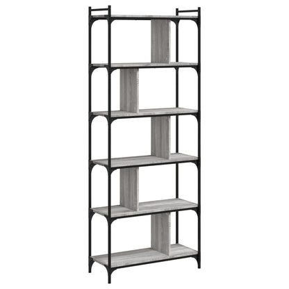 Libreria Grigio Sonoma 6 Ripiani 76x32x192 cm Legno Multistrato | homemem39