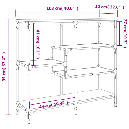 Tavolo Consolle Rovere Fumo 103x32x95 cm Legno Multistrato - homemem39