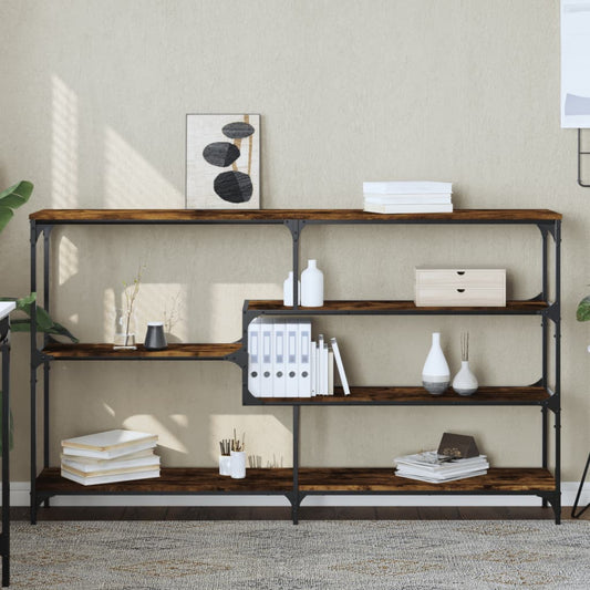 Tavolo Consolle Rovere Fumo 160x32x95 cm Legno Multistrato - homemem39