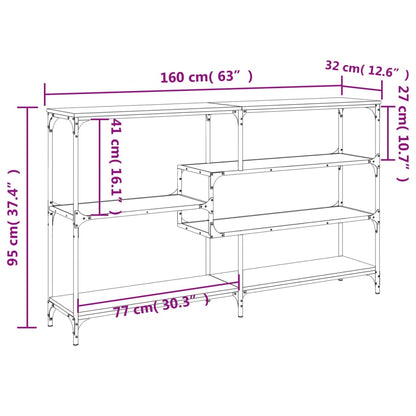 Tavolo Consolle Grigio Sonoma 160x32x95 cm in Legno Multistrato | homemem39