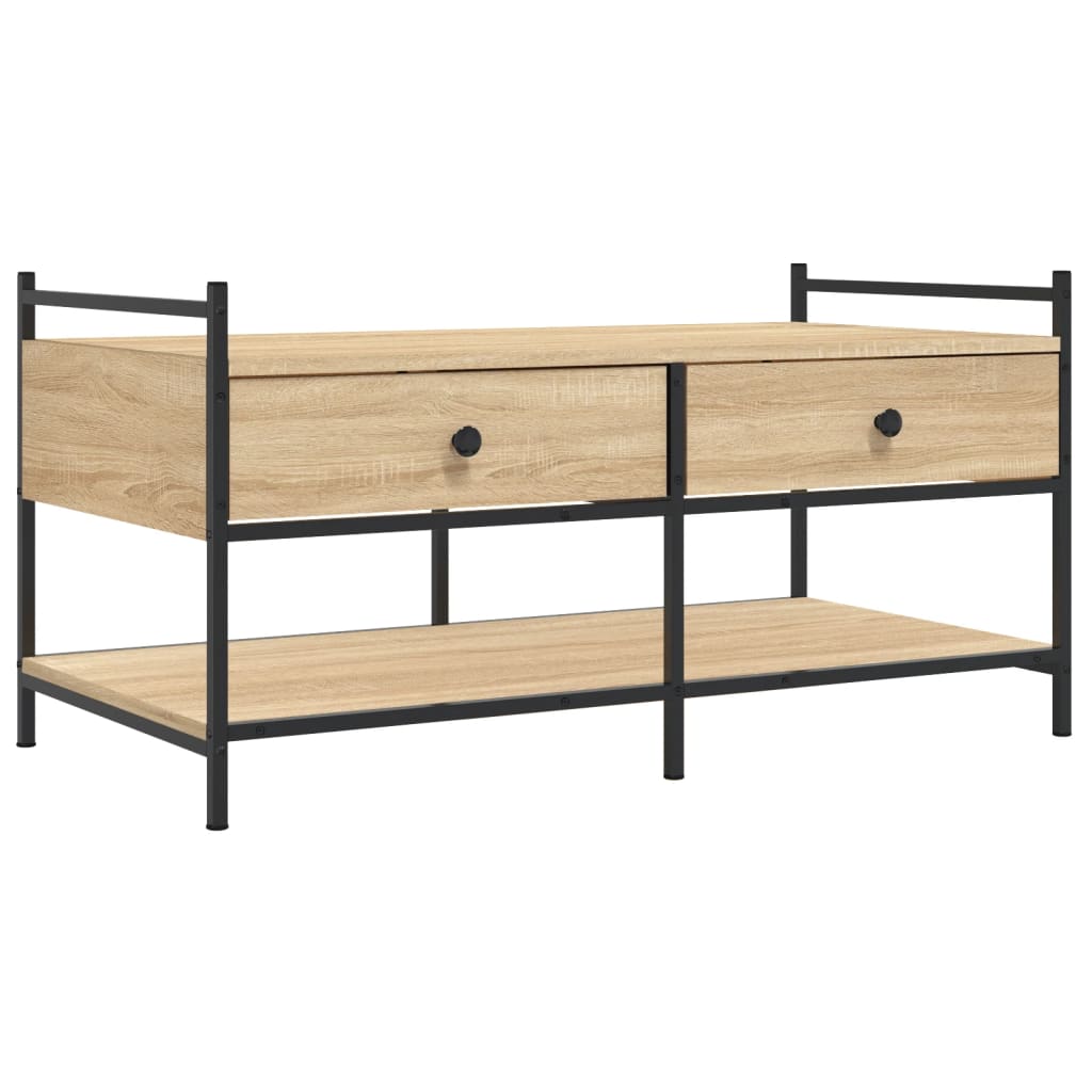 Tavolino da Salotto Rovere Sonoma 99x50x50cm Legno Multistrato | homemem39