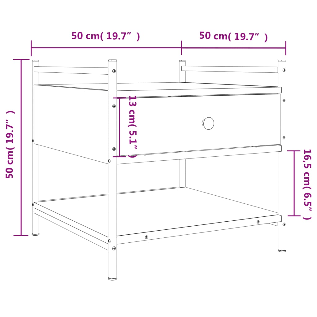 Tavolino da Salotto Nero 50x50x50 cm in Legno Multistrato | homemem39