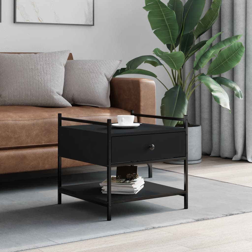 Tavolino da Salotto Nero 50x50x50 cm in Legno Multistrato | homemem39