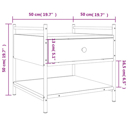 Tavolino da Salotto Rovere Marrone 50x50x50cm Legno Multistrato | homemem39