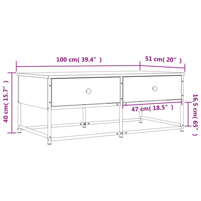 Tavolino da Salotto Nero 100x51x40 cm in Legno Multistrato | homemem39