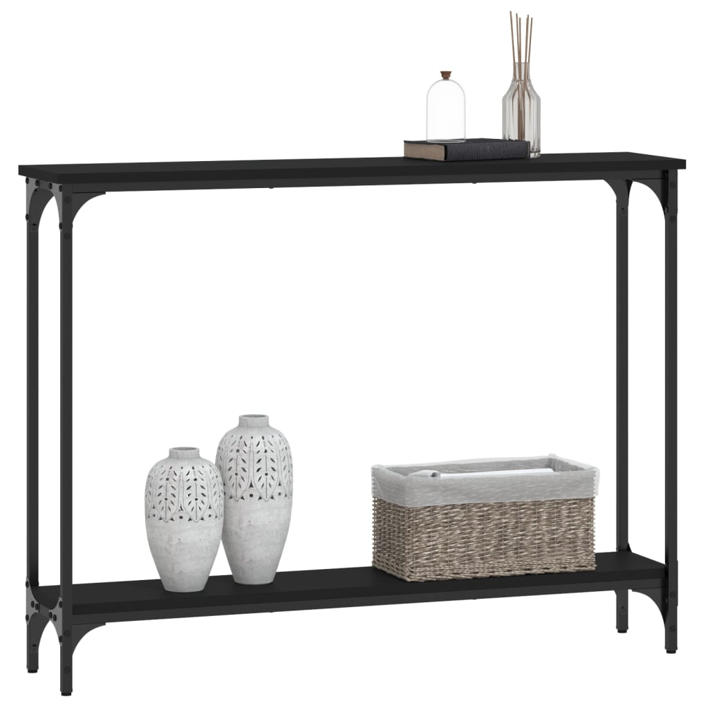 Tavolino Consolle Nero 100x22,5x75 cm in Legno Multistrato - homemem39