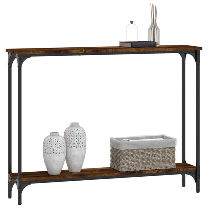 Tavolino Consolle Rovere Fumo 100x22,5x75cm Legno Multistrato - homemem39