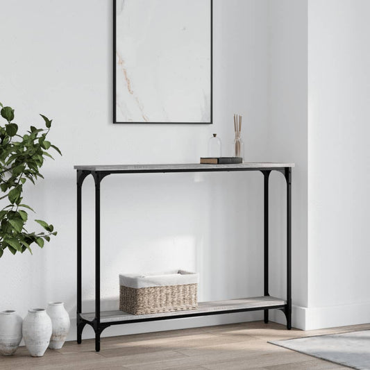 Tavolino Consolle Grigio Sonoma 100x22,5x75cm Legno Multistrato - homemem39