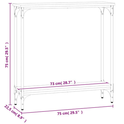 Tavolino Consolle Rovere Sonoma 75x22,5x75cm Legno Multistrato - homemem39