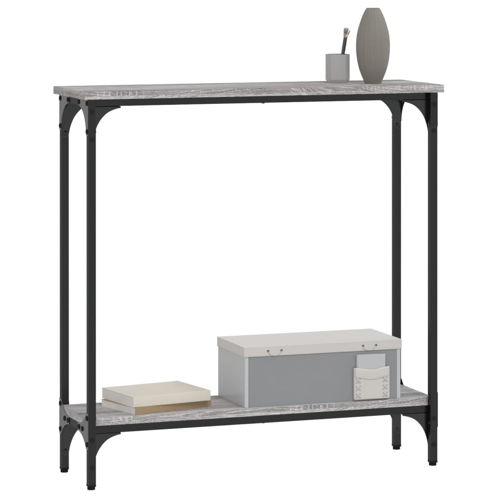 Tavolino Consolle Grigio Sonoma 75x22,5x75 cm Legno Multistrato - homemem39