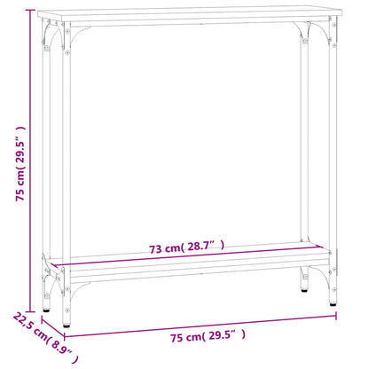 Tavolino Consolle Grigio Sonoma 75x22,5x75 cm Legno Multistrato - homemem39