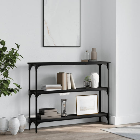 Tavolino Consolle Nero 100x22,5x75 cm in Legno Multistrato - homemem39