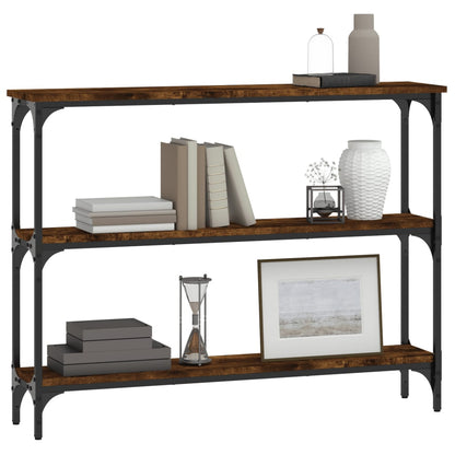 Tavolino Consolle Rovere Fumo 100x22,5x75 cm Legno Multistrato - homemem39