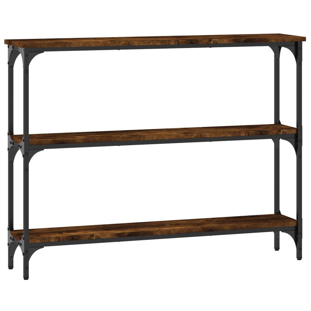 Tavolino Consolle Rovere Fumo 100x22,5x75 cm Legno Multistrato - homemem39