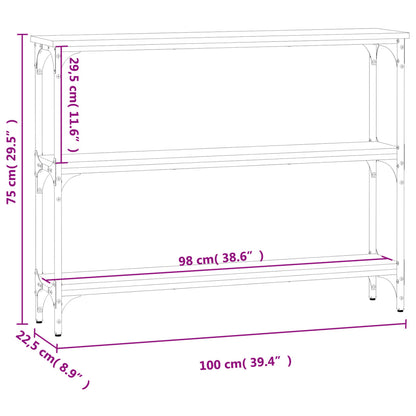 Tavolino Consolle Grigio Sonoma 100x22,5x75cm Legno Multistrato - homemem39