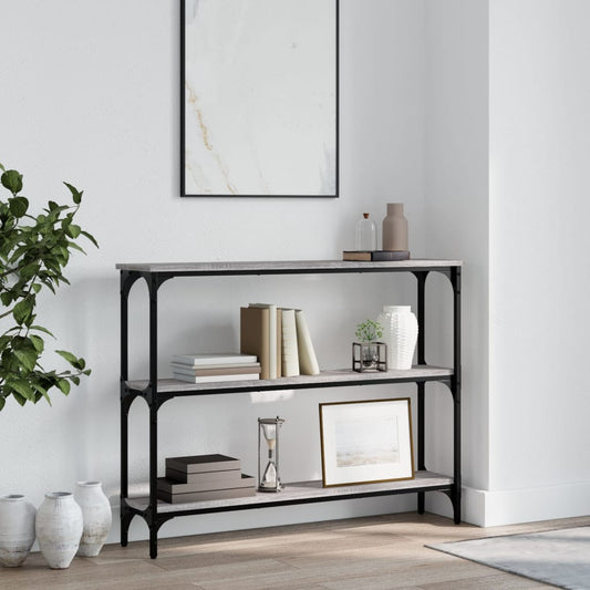 Tavolino Consolle Grigio Sonoma 100x22,5x75cm Legno Multistrato - homemem39