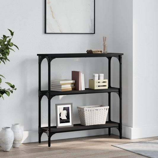 Tavolino Consolle Nero 75x22,5x75 cm in Legno Multistrato - homemem39