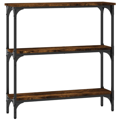 Tavolino Consolle Rovere Fumo 75x22,5x75 cm Legno Multistrato - homemem39
