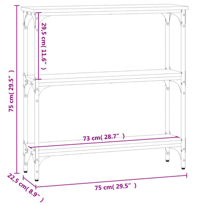 Tavolino Consolle Grigio Sonoma 75x22,5x75 cm Legno Multistrato - homemem39