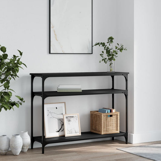 Tavolino Consolle Nero 100x29x75 cm in Legno Multistrato - homemem39