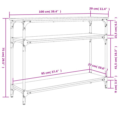 Tavolo Consolle Rovere Fumo 100x29x75 cm Legno Multistrato - homemem39