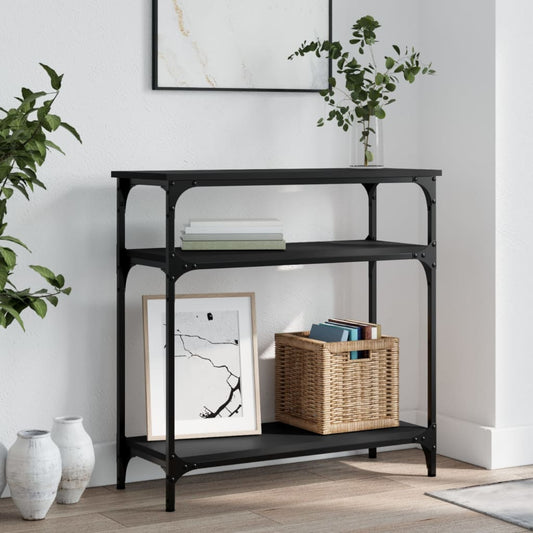 Tavolino Consolle Nero 75x29x75 cm in Legno Multistrato - homemem39