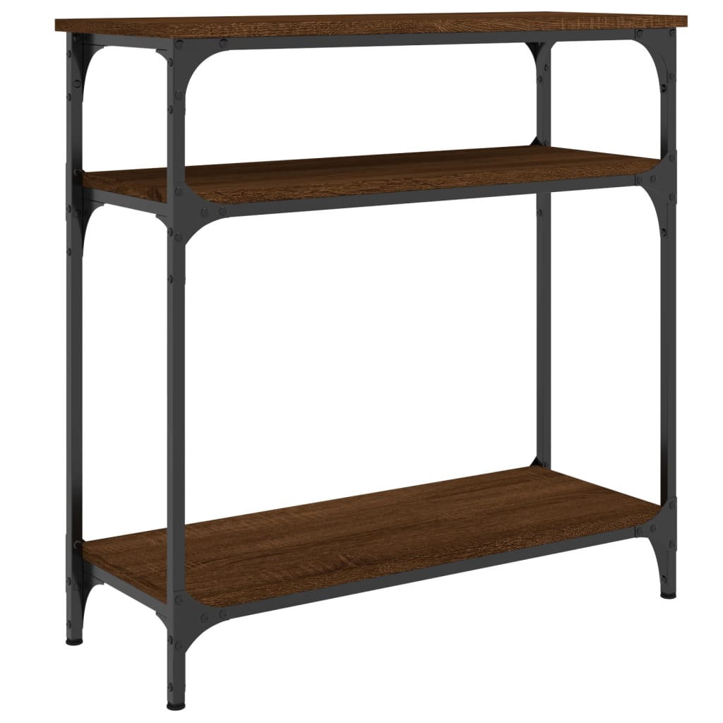 Tavolino Consolle Rovere Marrone 75x29x75 cm Legno Multistrato - homemem39