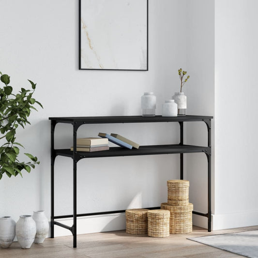 Tavolino Consolle Nero 100x35,5x75 cm in Legno Multistrato - homemem39