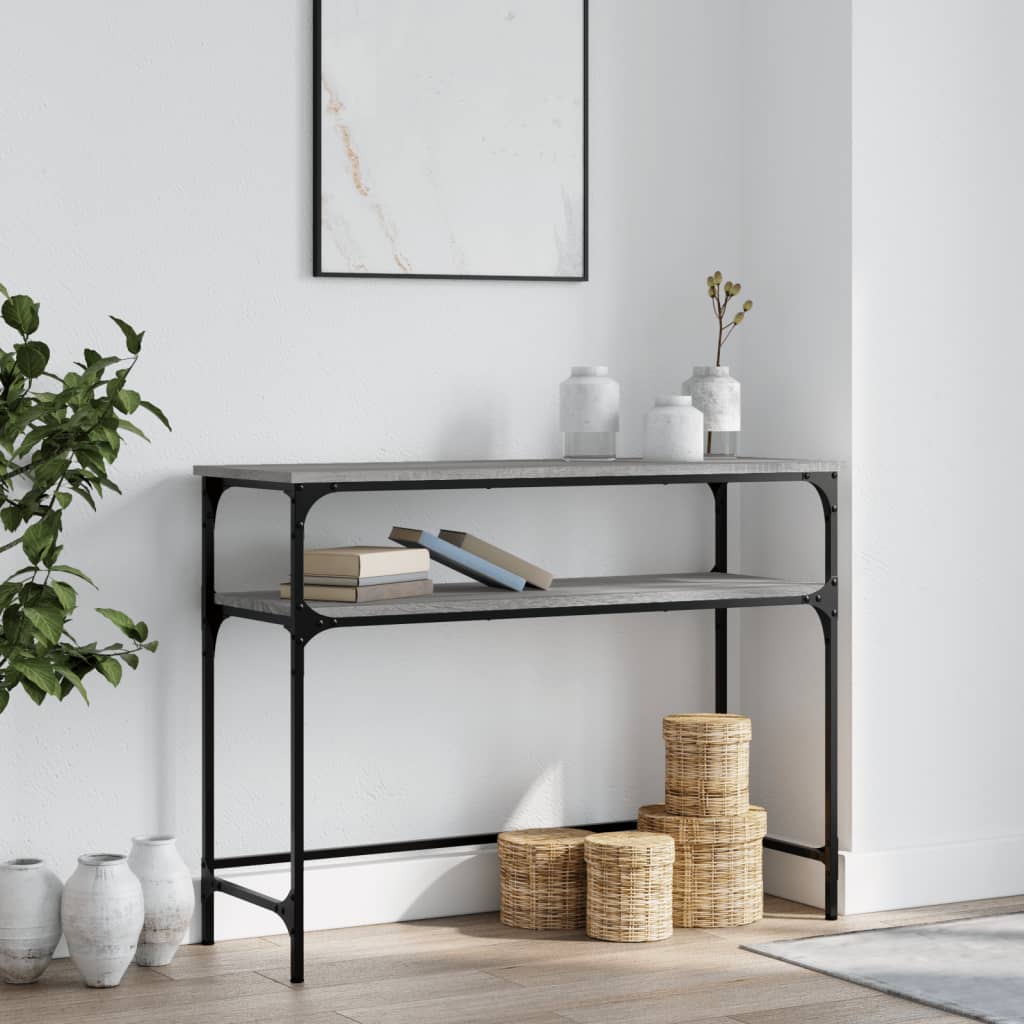 Tavolino Consolle Grigio Sonoma 100x35,5x75cm Legno Multistrato - homemem39