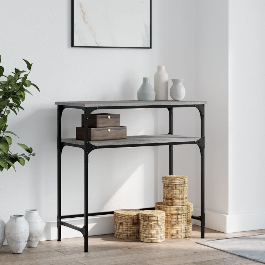 Tavolino Consolle Grigio Sonoma 75x35,5x75 cm Legno Multistrato - homemem39